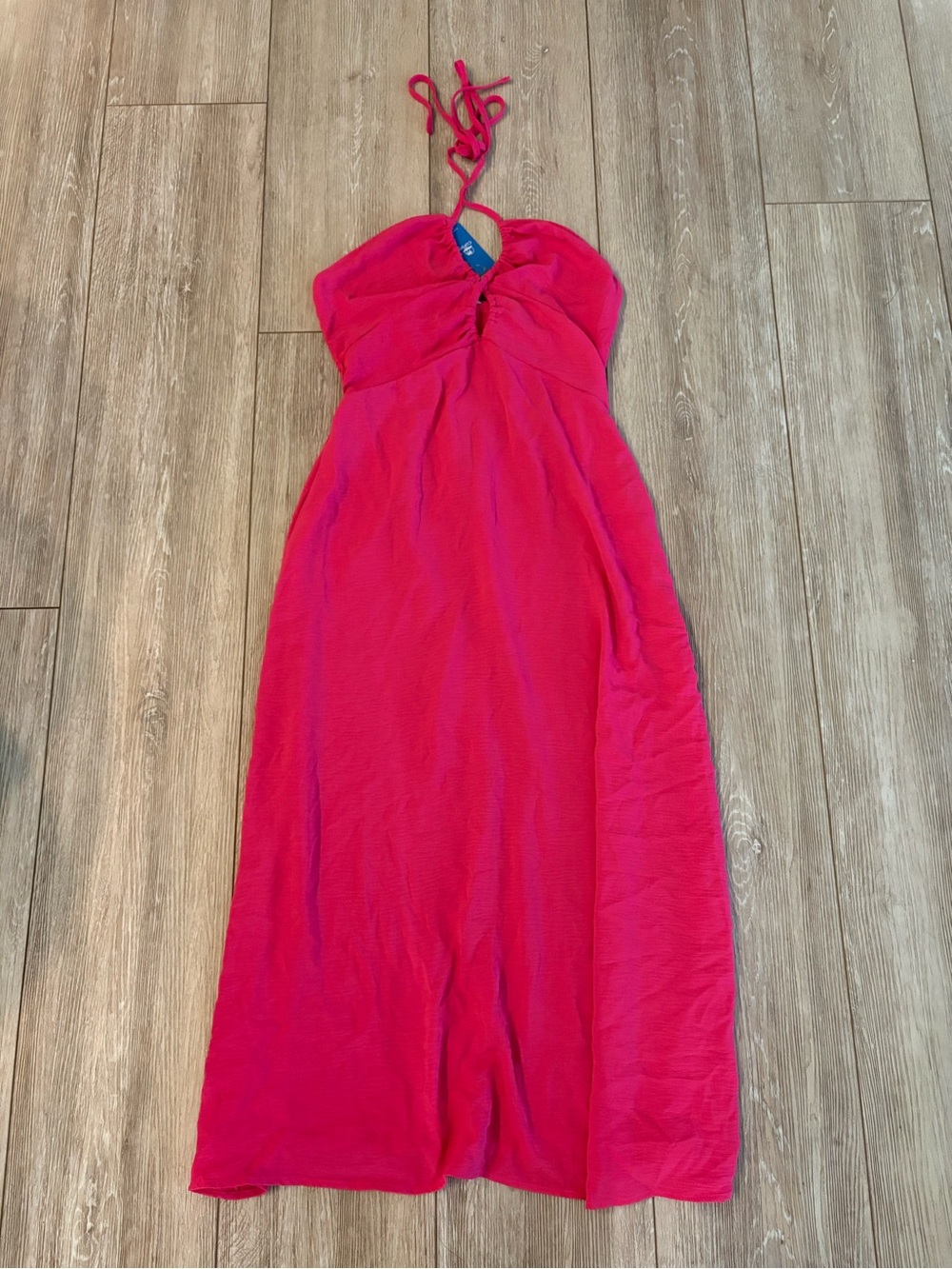 Halter Maxi Dress in Hot Pink